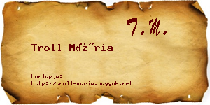 Troll Mária névjegykártya